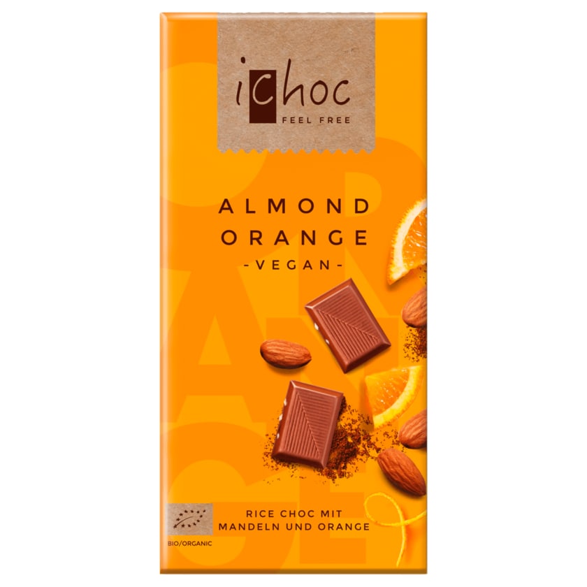iChoc Bio Schokolade Almond Orange vegan 80g